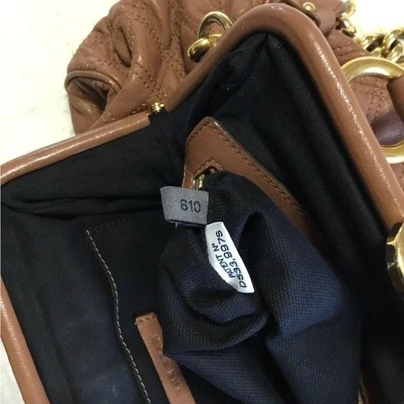 Marc Jacobs Brown Quilted Leather Stam Bag